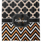 Zickzack u. Quatrefoil Duschvorhang (Vorderseite)