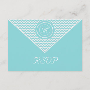 Zickzack UAWG in Blau und Weiß RSVP Karte