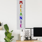 Zickzack Übersicht über das Namenswachstum von sie Poster (Heimbüro)