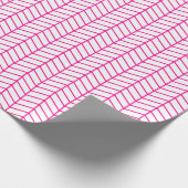 Zickzack Umschlagpapier - Hot Pink auf Weiß Geschenkpapier (Ecke)