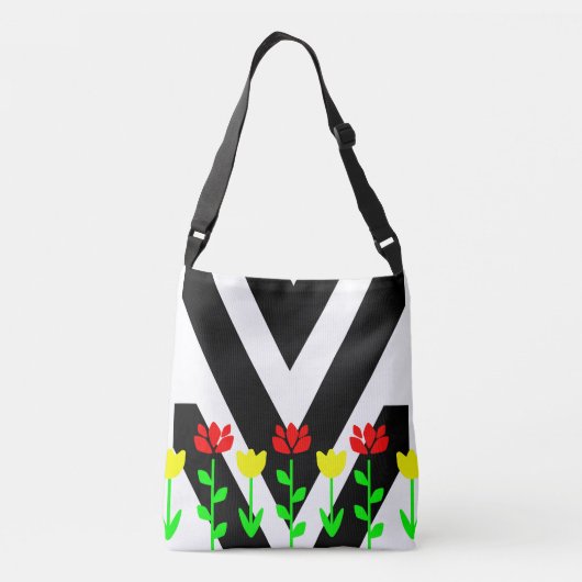 Zickzack und Blume Moderne Tasche der BlumenKünste (Rückseite)