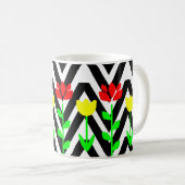 Zickzack und Blume Moderne Tasse (VorderseiteRechts)