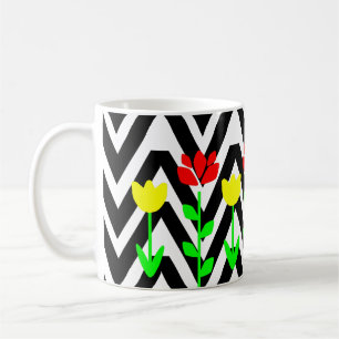 Zickzack und Blume Moderne Tasse