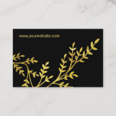 Zickzack und Imitate Gold Blätter Moderne Eleganz Visitenkarte (Rückseite)