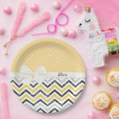 Zickzack und Polka-Punkte Pappteller (Party)