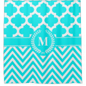 Zickzack und Quatrefolie Duschvorhang (Vorderseite)