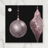Zickzack und schwarz - Blütenrosa und Damaskus Wei Geschenkanhänger (Vorderseite)