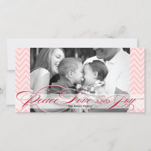 Zickzack und Script Holiday Foto Card Feiertagskarte