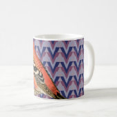 Zickzack und Vintager rosa Vogel Kaffeetasse (VorderseiteRechts)