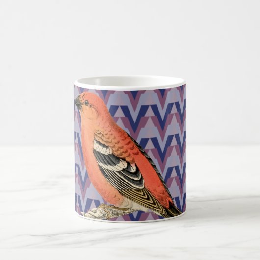 Zickzack und Vintager rosa Vogel Kaffeetasse (Mittel)