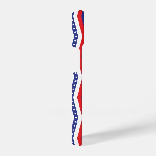 Zickzack US Flagge Rot-Weiß und Blau iPhone Hülle (Rechte Seite)