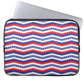 Zickzack US Flagge Rot-Weiß und Blau Laptopschutzhülle (Vorderseite)