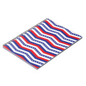 Zickzack US Flagge Rot-Weiß und Blau Notizblock (Linke Seite)