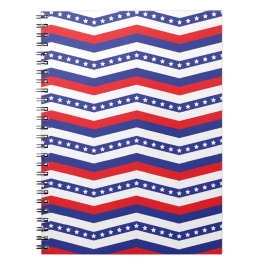 Zickzack US Flagge Rot-Weiß und Blau Notizblock (Vorderseite)