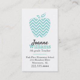 Zickzack Visitenkarte für Apple-Lehrer Terminkarte