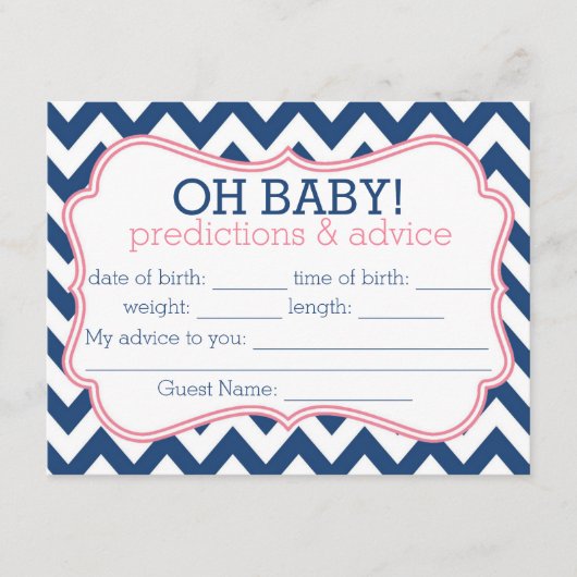 Zickzack Vorhersagen und Ratschläge für Navy und P Hinweiskarte (Vorderseite)