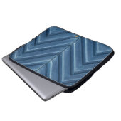 Zickzack Wand aus blauem Holz Laptopschutzhülle (Vorne Knopf)