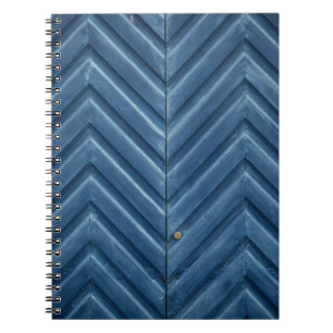 Zickzack Wand aus blauem Holz Notizblock
