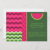 Zickzack Watermelon Geburtstagsparty Einladung (Rückseite)