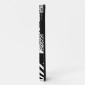 Zickzack Weiß des Damast-Designerschwarzen | Case-Mate iPhone Hülle (Hinten/Links)