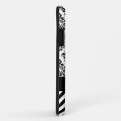 Zickzack Weiß des Damast-Designerschwarzen | Case-Mate iPhone Hülle (Hinten/Rechts)