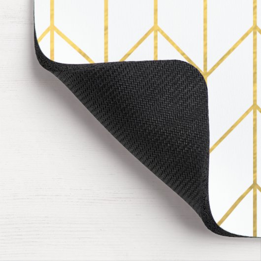 Zickzack weißer Hintergrund Moderner Chic Mousepad (Ecke)