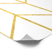 Zickzack weißer Hintergrund Moderner Chic Poster (Ecke)