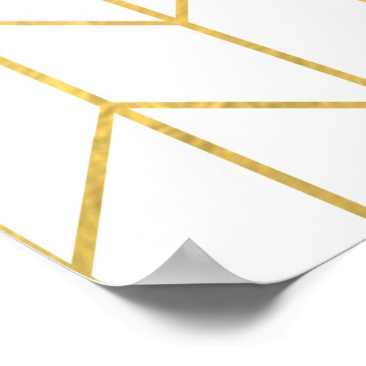 Zickzack weißer Hintergrund Moderner Chic Poster (Ecke)