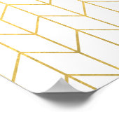 Zickzack weißer Hintergrund Moderner Chic Poster (Ecke)