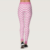 Zickzack, weißes und hellrosa Muster Leggings (Rückseite)