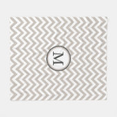 Zickzack, weißes und warmes Muster Fleecedecke (Vorderseite (Horizontal))