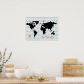 Zickzack Weltkarte Poster (Küche)