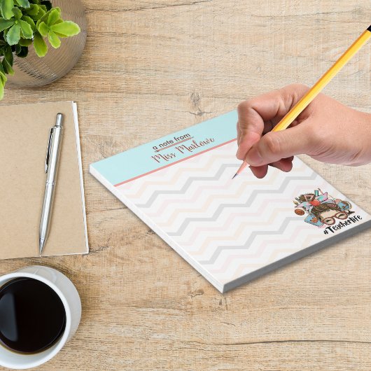 Zickzack Wertschätzung für Lehrer Notizblock