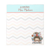 Zickzack Wertschätzung für Lehrer Notizblock (Vorderseite)