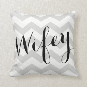 Zickzack Wifey Kissen-Hochzeits-Geschenk - Kissen