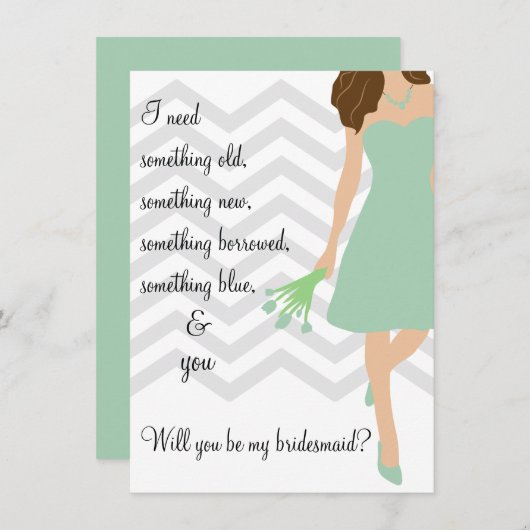 Zickzack wirst du meine Bridgejacke sein Einladung (Vorne/Hinten)