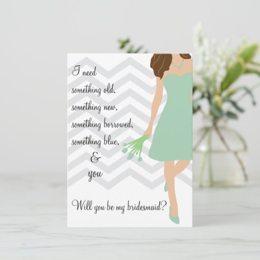 Zickzack wirst du meine Bridgejacke sein Einladung (Stehend Vorderseite)