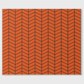 Zickzack Wrapping Paper - Black on Bright Orange X Geschenkpapier (Flach)