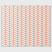 Zickzack Wrapping Paper - Bright Orange on White X Geschenkpapier (Flach)