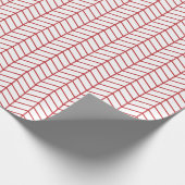 Zickzack Wrapping Paper - Dunkelrot auf Weiß Geschenkpapier (Ecke)