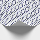 Zickzack Wrapping Paper - Navy Blue on White Geschenkpapier (Ecke)