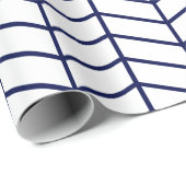 Zickzack Wrapping Paper - Navy Blue on White |XL| Geschenkpapier (Rolleneckpunkt)
