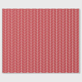 Zickzack Wrapping Paper - White on Dark Red Geschenkpapier (Flach)