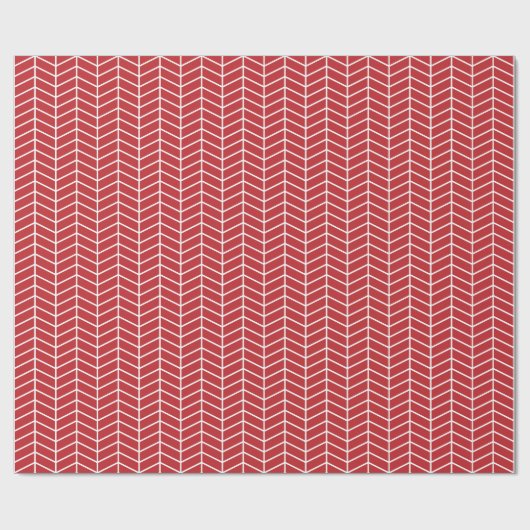 Zickzack Wrapping Paper - White on Dark Red Geschenkpapier (Flach)