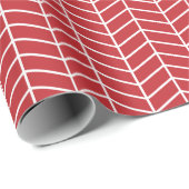 Zickzack Wrapping Paper - White on Dark Red Geschenkpapier (Rolleneckpunkt)