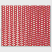 Zickzack Wrapping Paper - White on Dark Red |XL| Geschenkpapier (Flach)