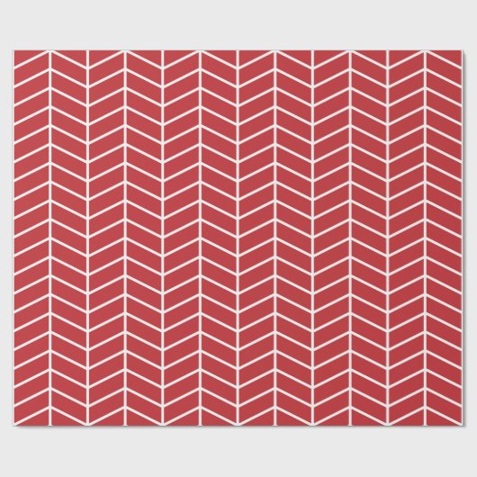 Zickzack Wrapping Paper - White on Dark Red |XL| Geschenkpapier (Flach)
