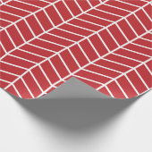 Zickzack Wrapping Paper - White on Dark Red |XL| Geschenkpapier (Ecke)