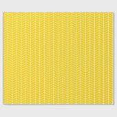 Zickzack Wrapping Paper - White on Golden Yellow Geschenkpapier (Flach)