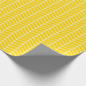 Zickzack Wrapping Paper - White on Golden Yellow Geschenkpapier (Ecke)